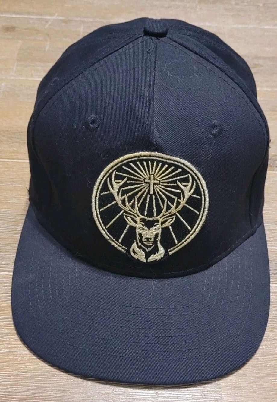 Jagermeister Snapback Hat Baseball Cap Black Gold Patch Promotional Stag Hunting